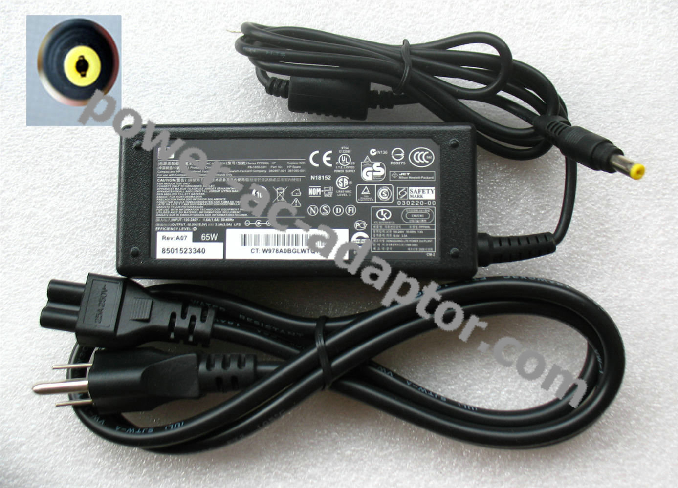 Genuine 18.5V 3.5A Compaq Presario 2200 PA1650-02HC AC Adapter